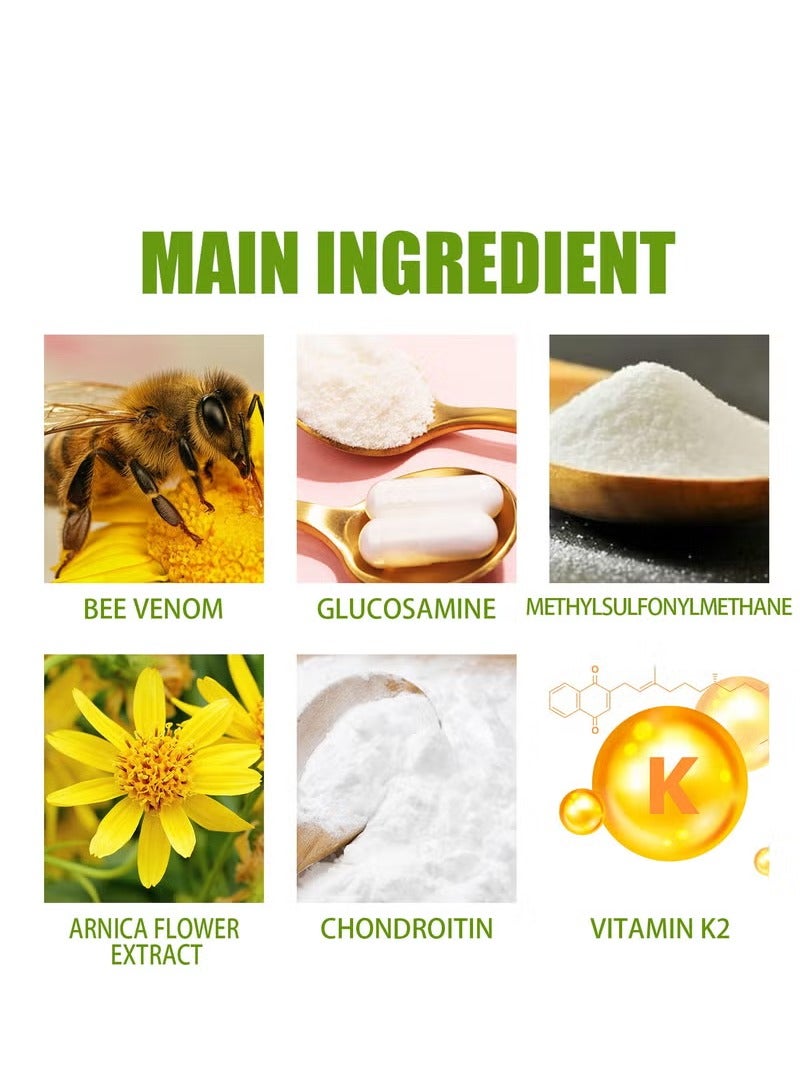 إسكدنيا Bee Venom Joint Relief Cream Arthritis Ultra Strength Joint Relief Cream Relieve Joint Muscle Pain, Muscle Pain, Leg Swelling, Body Massage and Care Cream 30g - Image 4