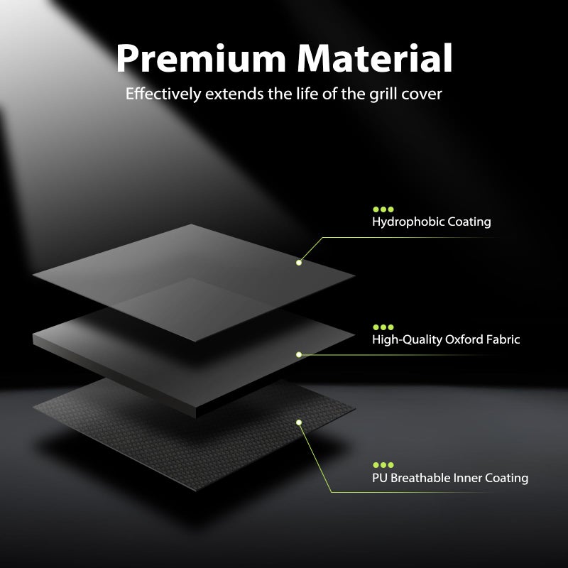 TOPCROWN Grill Cover for Outdoor Grill, Universal Fit 45"-75" BBQ Gas Grill Waterproof Anti-UV Oxford Fabric Windproof Design with Adjustable Straps, Fits Weber/Char-Broil/Nexgrill and More (48") - Image 3