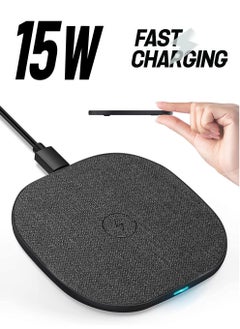 Generic Fast Wireless Charger Pad for iPhone 14/13/12/11/X/XR/Xs/8, 15W Max Qi Charging for Samsung S22/S21/S20/S10/S9, Note 20/10/9/8, Google Pixel 6/5, HUAWEI P40/P30, OnePlus and More Qi-Compatible Phones  - Image 1