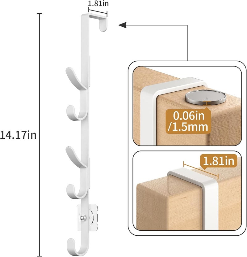 Metal hook behind the door, coat and towel rack, bag storage hanger, white 2PCS - Image 4