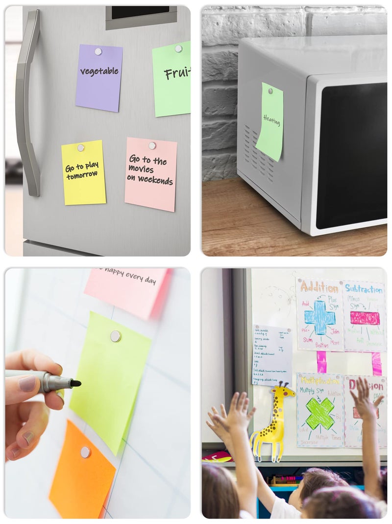 SMARTAKE 45 Pcs Refrigerator Magnets, 10x2.6mm Small Round Fridge Magnets, Multi-Use Premium Neodymium Office Magnets for Fridge, Whiteboard, Billboard in Home, Kitchen, Office and School (Silver) - Image 4