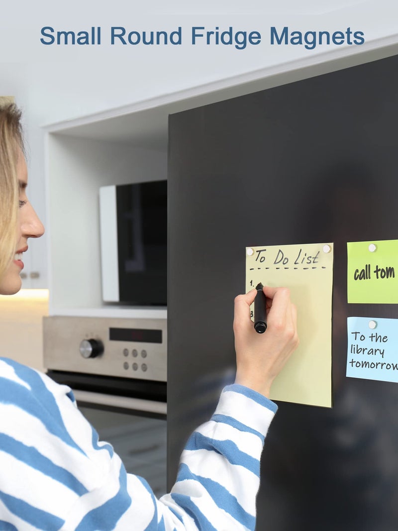 SMARTAKE 45 Pcs Refrigerator Magnets, 10x2.6mm Small Round Fridge Magnets, Multi-Use Premium Neodymium Office Magnets for Fridge, Whiteboard, Billboard in Home, Kitchen, Office and School (Silver) - Image 3