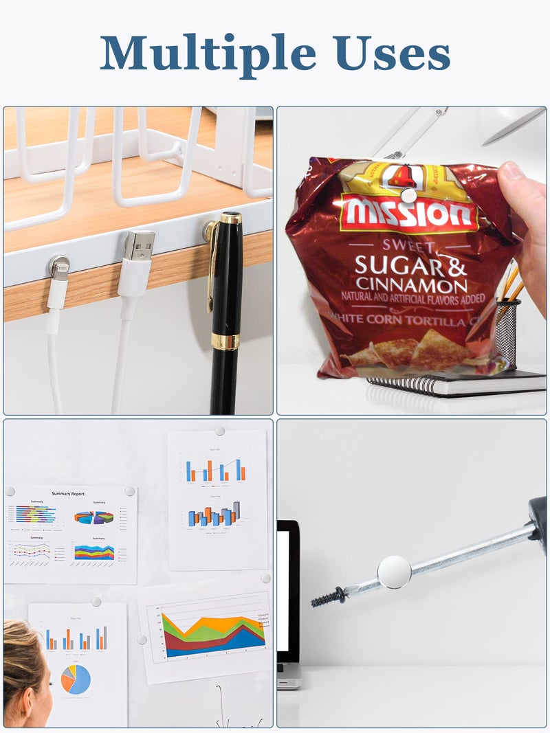 SMARTAKE 45 Pcs Refrigerator Magnets, 10x2.6mm Small Round Fridge Magnets, Multi-Use Premium Neodymium Office Magnets for Fridge, Whiteboard, Billboard in Home, Kitchen, Office and School (Silver) - Image 5