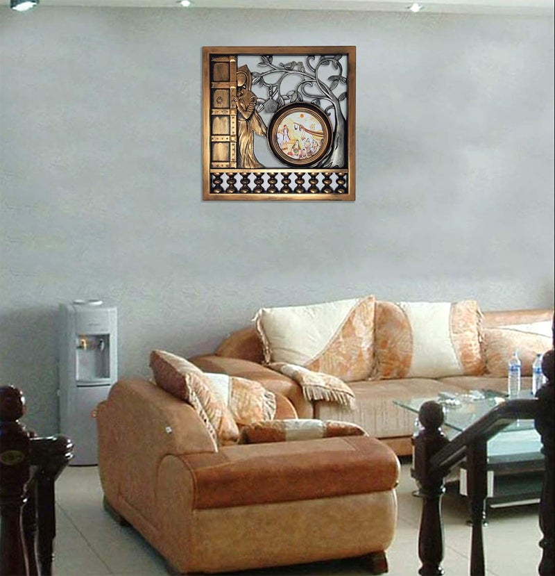 Chirag Enterprise Plastic Vintage Decorative Crafted Wall Decor Brown Small - Image 4