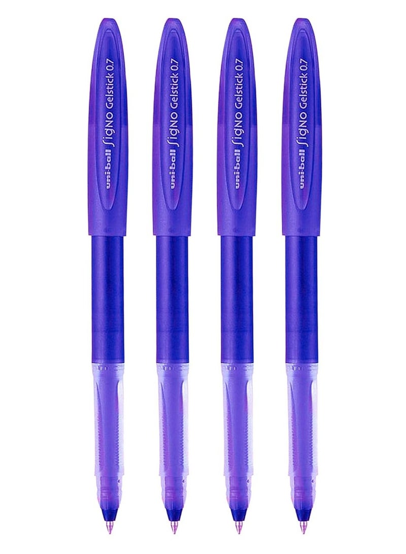 Uniball 4-Piece Signo Gelstick Gel Ink Pen 0.7mm Tip Violet Ink - Image 1