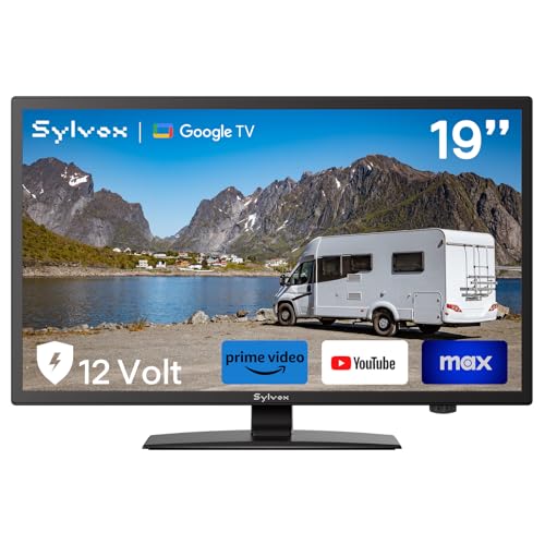 SYLVOX 19-Inch RV TV, 12 Volt Smart TV with Google OS, 178° Wide Viewing, HDMI/USB Ports, AC/DC Power, Voltage Protection for Camper, Motorhome and RV Use - Image 1