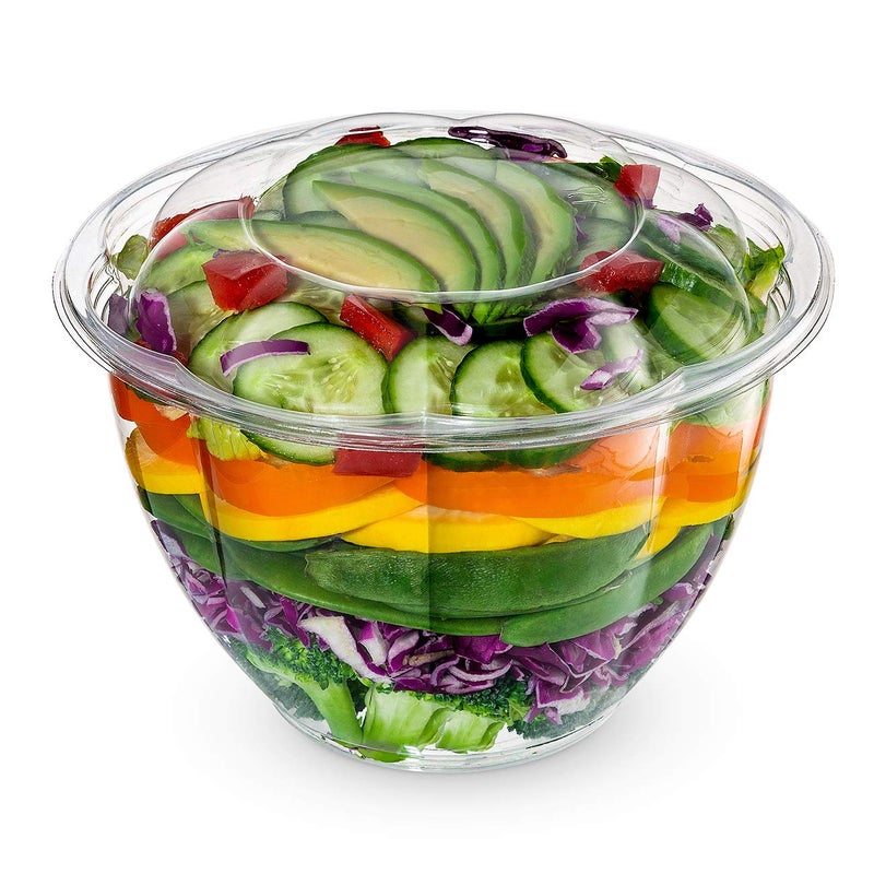 Comfy Package 48 oz  50 Count Clear Plastic Salad Bowls with Lids Disposable Salad Containers for Lunch  Perfect for Takeout Salads and Meal Prep