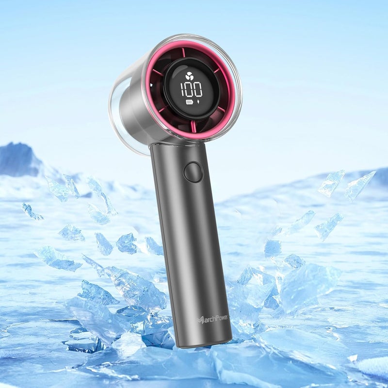 Marchpower Portable Handheld Fan, Infinitely Adjustable High Speed Handheld Mini Fan, USB Rechargeable Battery Operated Fan(16 Max Working Hours), LED Display Desk Fan for Home Office Car Indoor - Image 1