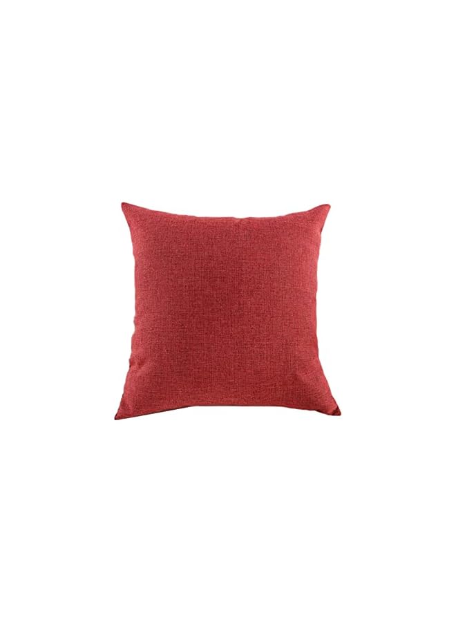 Zaboon benefit NEW YORK Decorative Solid Filled Linen Cushion (Red, 45x45cm) - Image 1
