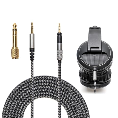Voarmaks Long Steps Cable Compatible with Pioneer HDJ X5 X7 S7 CUE1 DJ Headphone Length 2m 6.5feet Soft Nylon Lightweight Includes 1/4" 6.35mm Adapter - Image 1