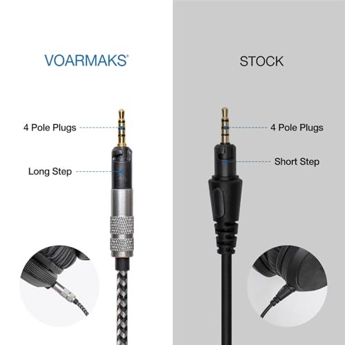 Voarmaks Long Steps Cable Compatible with Pioneer HDJ X5 X7 S7 CUE1 DJ Headphone Length 2m 6.5feet Soft Nylon Lightweight Includes 1/4" 6.35mm Adapter - Image 2