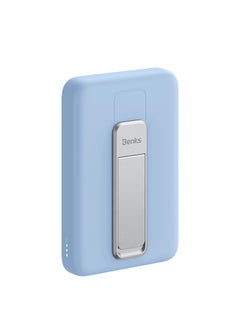 Benks BENKS Magnetic Power Bank, 10,000mAh Foldable Kickstand Wireless Portable Charger, for MagSafe Battery Pack with Two-Way 20W USB-C Port for iPhone 15/14/13/12 Series, Sky Blue  - Image 1