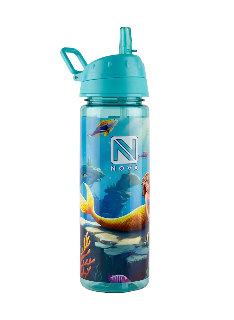 Nova Green Nova Mermaid School Water Bottle 750ml| Kids Reusable Water Bottle with Flip-Top Lid | Mermaid-Themed Drinking Bottle for Girls | Leak-Resistant School, Travel & Sports Water Bottle for Women | Best Price UAE