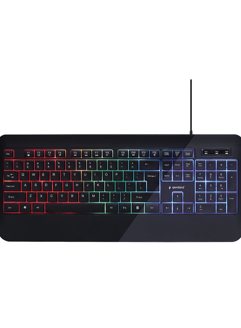 Zero Wired Gaming Keyboard - ZR-2090 RGB in Arabic and English. Black - Image 1