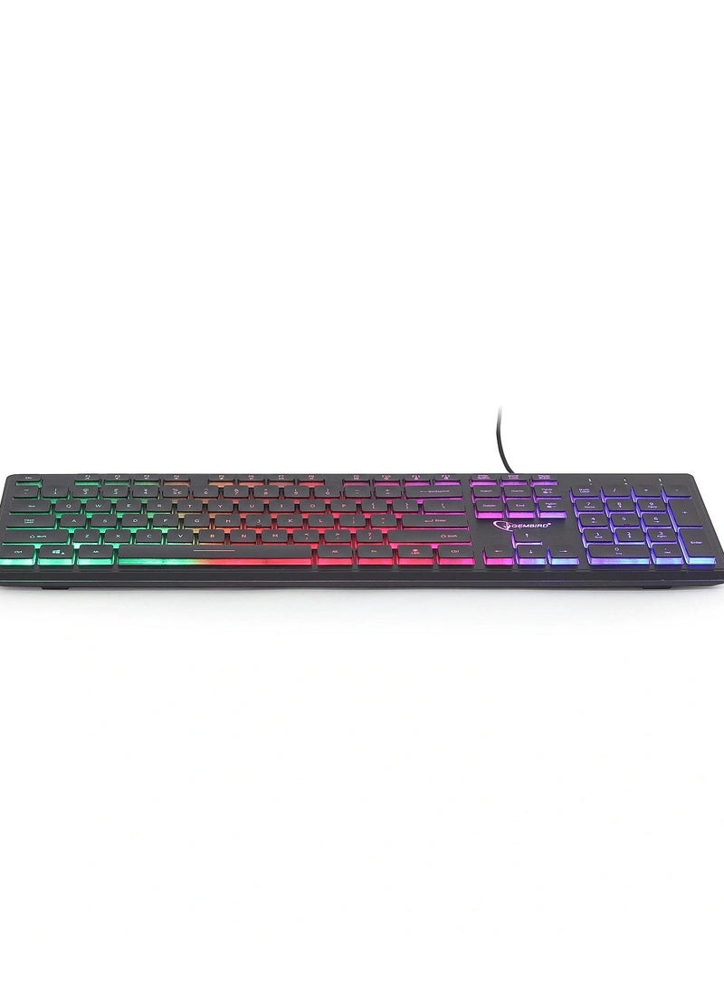 Zero Wired Gaming Keyboard - ZR-2090 RGB in Arabic and English. Black - Image 3