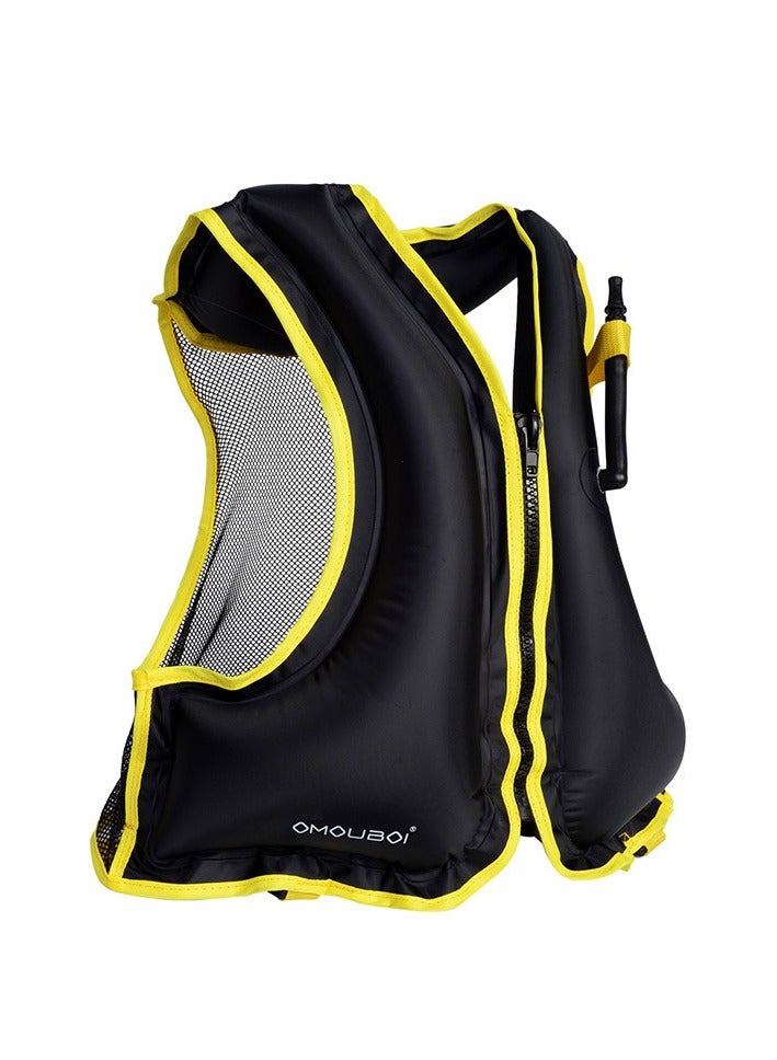 Generic Direct Supply Inflatable Children Adult Life Jacket Buoyancy Vest Surfing Drifting Swimming Auxiliary SuppliesBlack Black