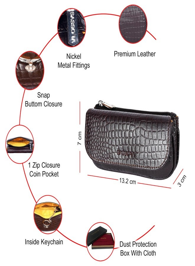 Sassora Premium Leather Unisex Key Case & Coin Pouch - Image 3