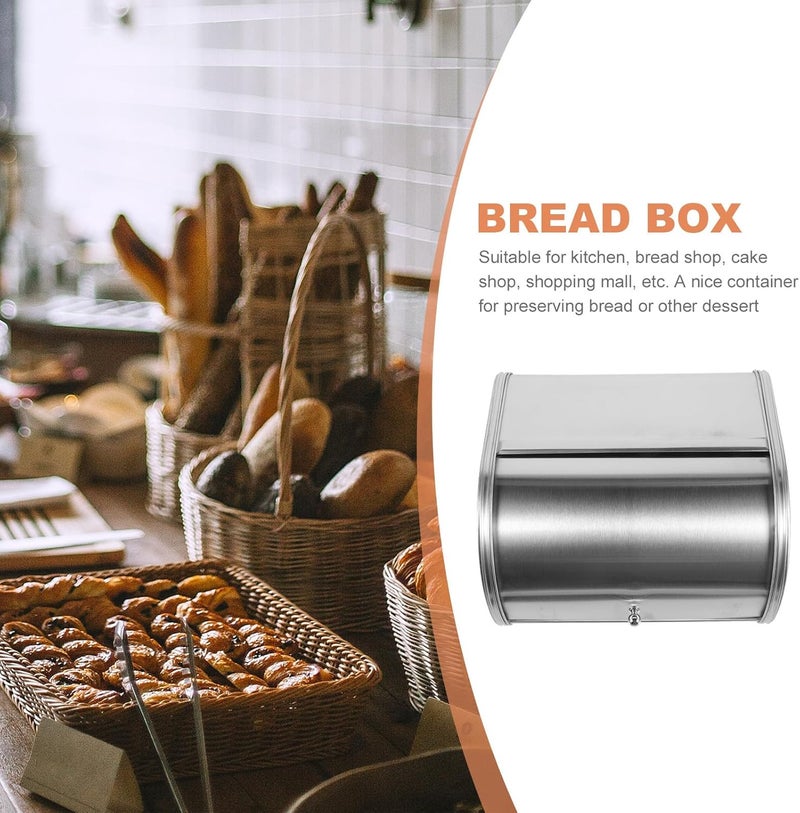 FAVOMOTO Countertop Bread Box Metal Bread Holder Frosted Finish for Home Bakery Organization - Image 3