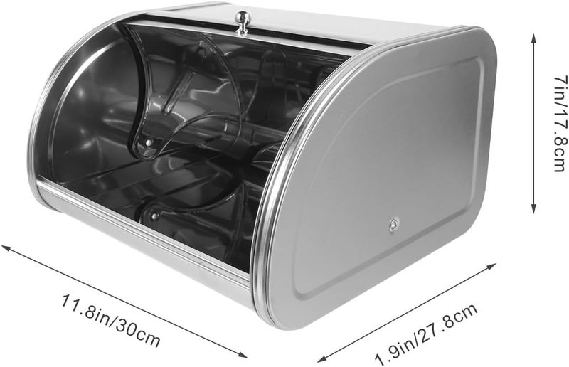 FAVOMOTO Countertop Bread Box Metal Bread Holder Frosted Finish for Home Bakery Organization - Image 2