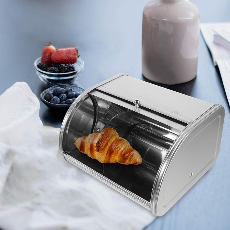 FAVOMOTO Countertop Bread Box Metal Bread Holder Frosted Finish for Home Bakery Organization - Image 4