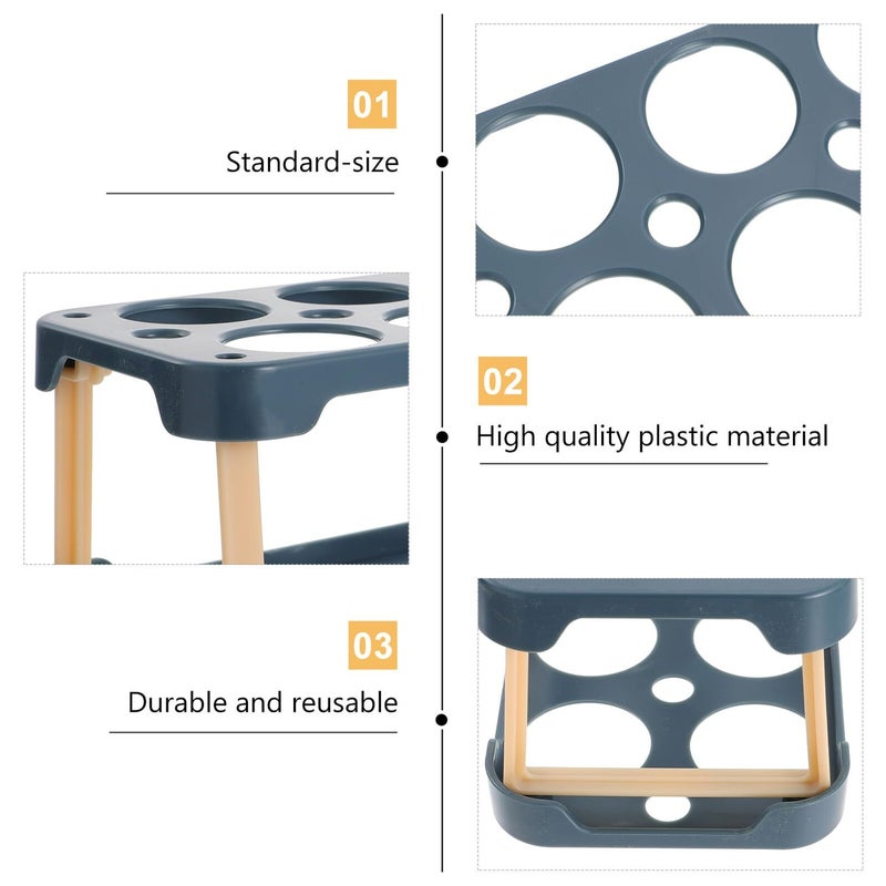 Double Layer Blue Stackable Refrigerator Egg Storage Box Organizer Tray Space Saving - Image 4