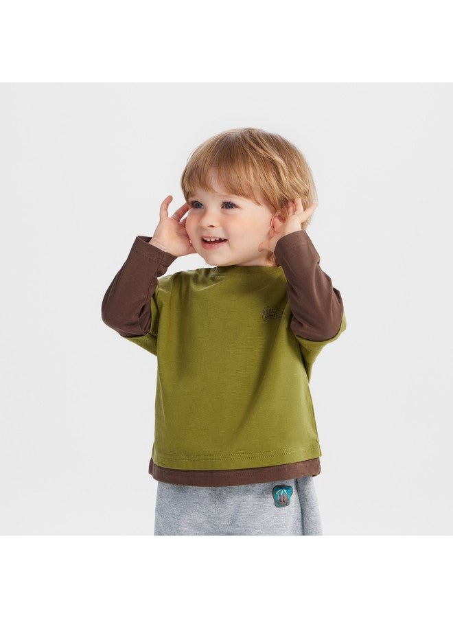 A Antibacterial] Boys' T-shirt Long Sleeve Spring/autumn Style Baby Top Children's Sportswear 2025 New Arrival Girls - Image 4