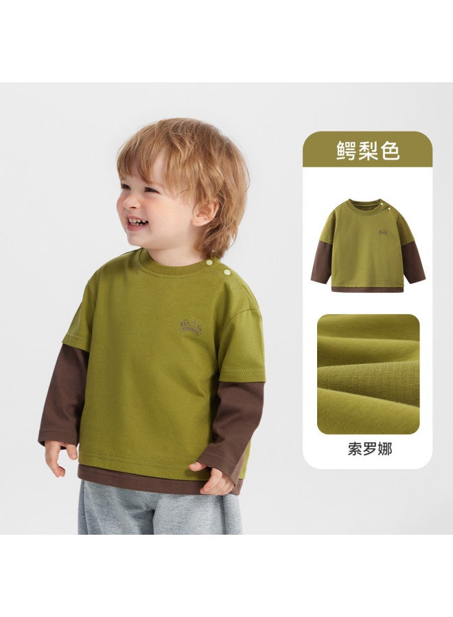A Antibacterial] Boys' T-shirt Long Sleeve Spring/autumn Style Baby Top Children's Sportswear 2025 New Arrival Girls - Image 2