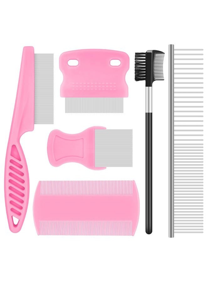 Kerros 6-Pack Flea Comb for Dogs and Cats, Fine & Wide Tooth Stainless Steel Lice Comb, Tick Removal Tool, Tear Stain Remover, Dematting Brush - Professional Pet Grooming Kit for All Types of Pets - Image 1