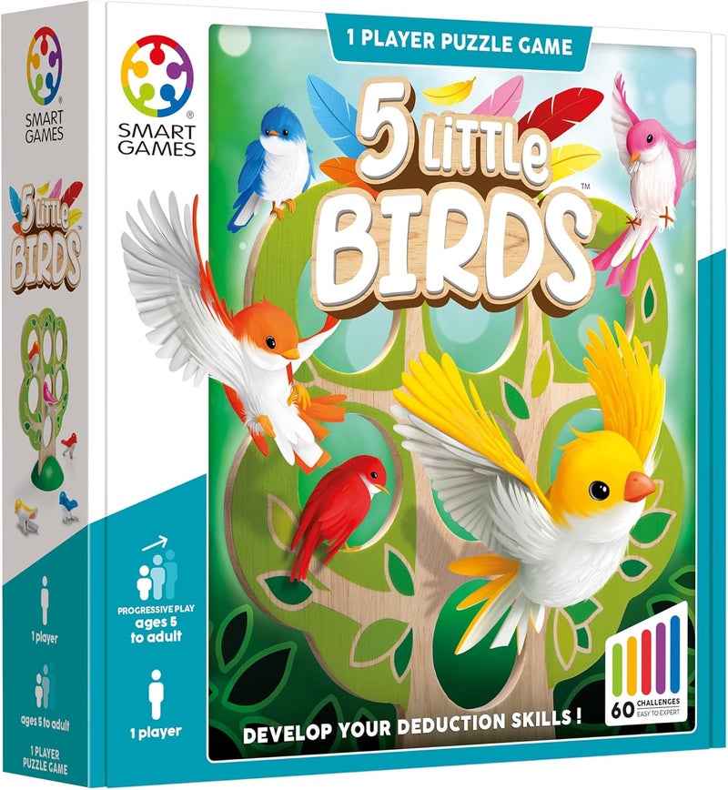 SmartGames - 5 Little Birds, Puzzle Game with 60 Challenges, Ages 5+ - Image 2