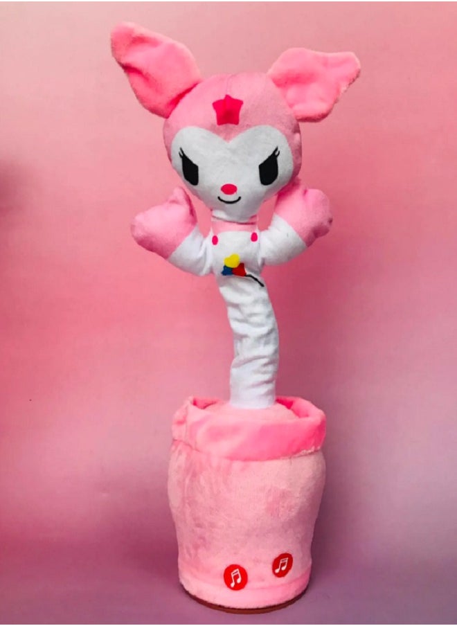 kuromi Dancing Kuromi Cactus Imitates Voice, Musical, Rechargeable, Dancing Kuromi Cactus Plush Toy (Pink) 