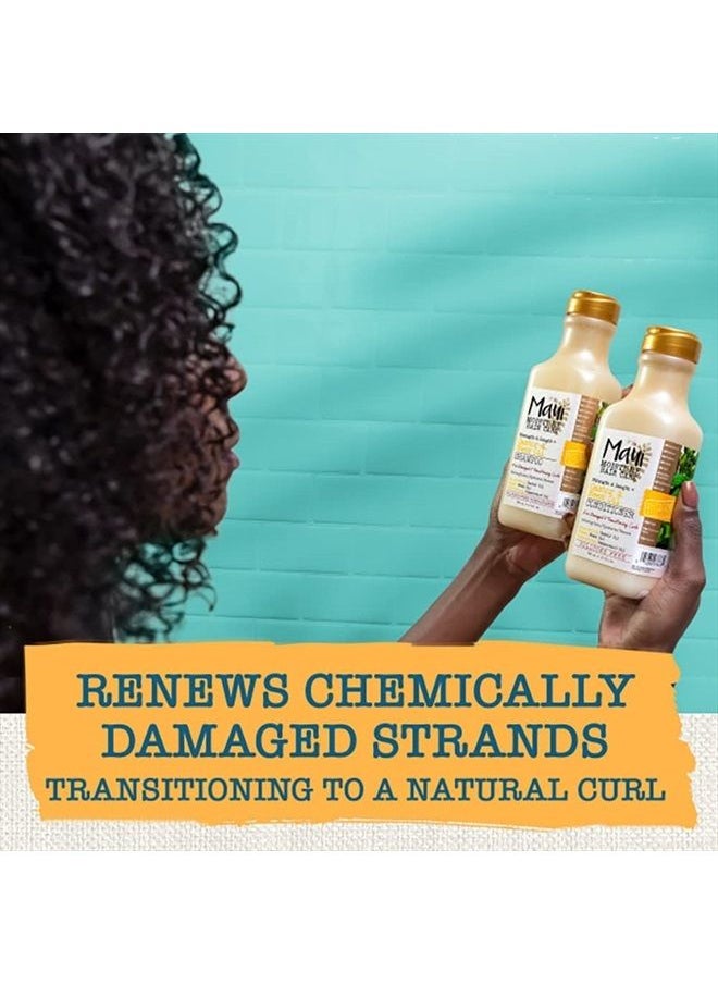 MAUI MOISTURE - Strength & Length + Castor & Neem Oil Shampoo, Curly Hair Product for Dry, Damaged Hair, 13 Fl Oz - Image 1