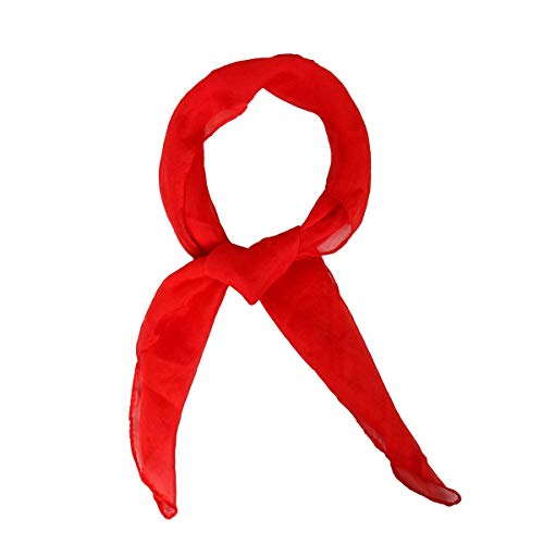 BengPro Women Girls French Themed Party Beret Hat Chiffon Scarf Gloves Retro Oval Sunglasses Fancy Dress Costume accessories Set (Red) - Image 4