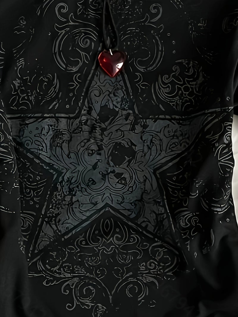 2025 Spring\u002FSummer Printed Long Sleeve T - Shirt - Black / S - Image 4