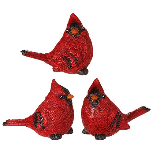 RAZ Imports Set of 3 Resin Cardinal Figurines 3