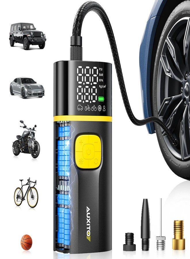 AUXITO A502 Portable Air Compressor - Tire Inflator for Car, Truck, Bike, Motorcycle with Digital Tire Pressure Gauge & LED Light - Image 1
