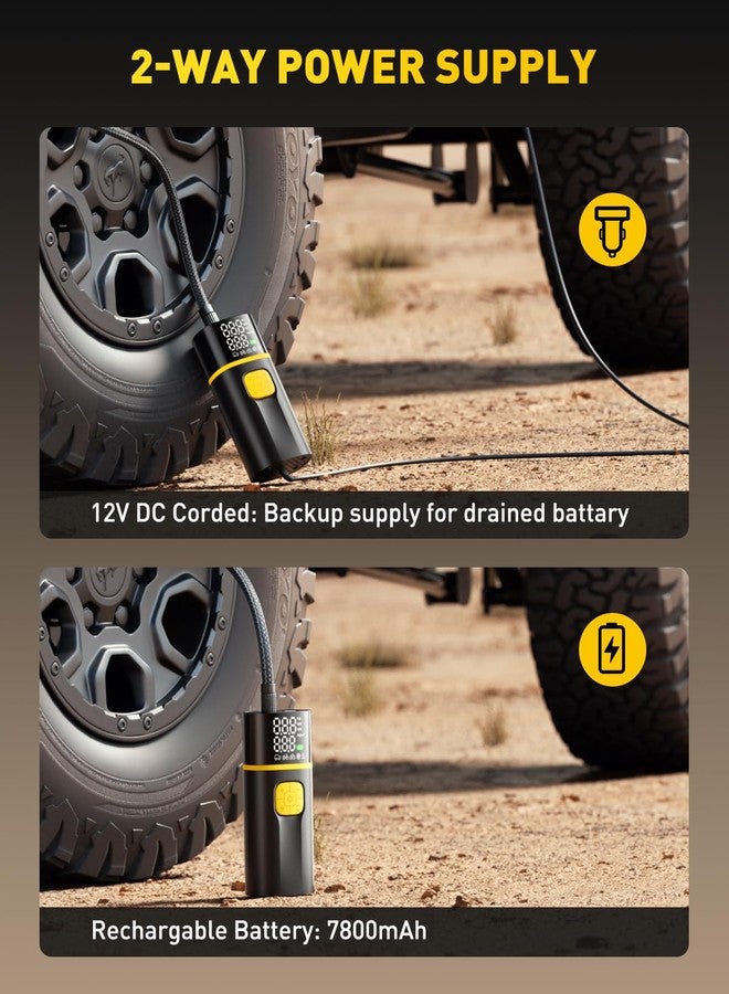 AUXITO A502 Portable Air Compressor - Tire Inflator for Car, Truck, Bike, Motorcycle with Digital Tire Pressure Gauge & LED Light - Image 4