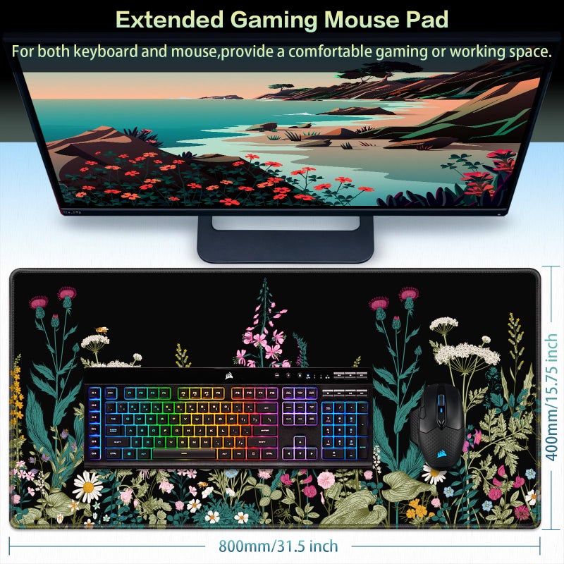 Canjoy Gaming Mouse Pad, Large Extended Mouse Pad Big Computer Mousepad for Home Office Gaming Work 31.5x15.7inch - Image 2
