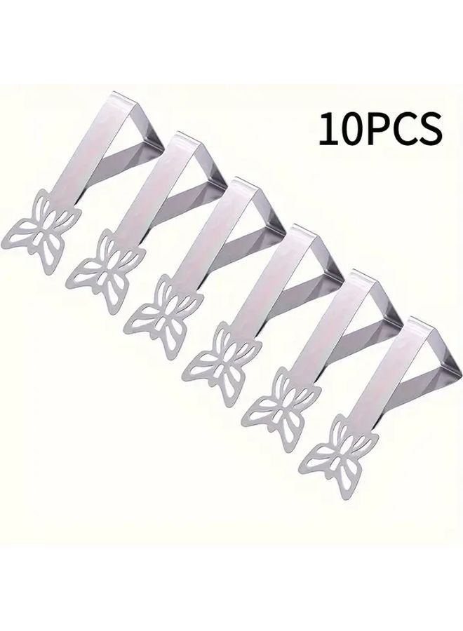 10pcs Butterfly Tablecloth Clips Stainless Steel Holders For Indoor Outdoor Weddings - Image 1