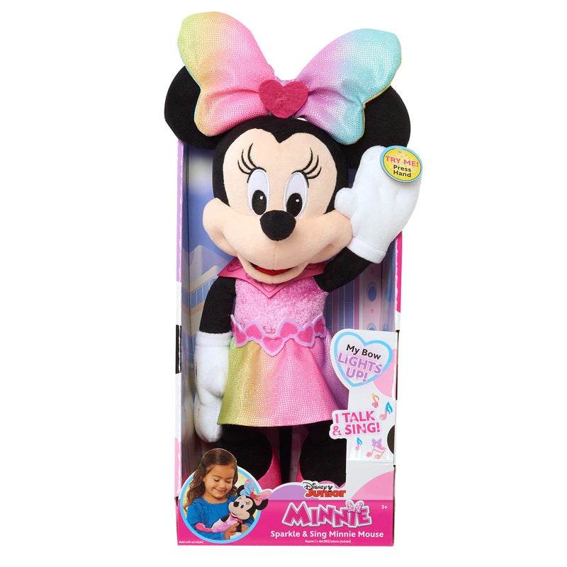Minnie Disney Junior Minnie Mouse Sparkle and Sing 13-inch Feature Plush with Lights and Sounds, Officially Licensed Kids Toys for Ages 3 Up by Just Play - Image 3