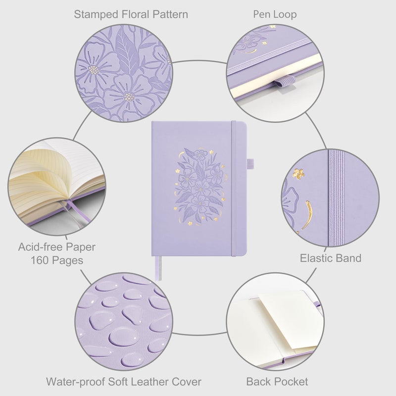 &And Per Se ⩓ Per Se Lined Hardcover Notebook â€“ A5 5.7"x8" College Ruled, 160 Pages, 100gsm Thick Paper â€“ Aesthetic Journal for Women, Gift-Ready Planner, Everyday Writing Notebook (Lavender) - Image 4