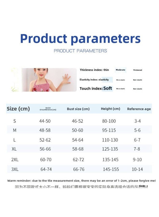 Generic Girls' Swimsuit Women's Split Big Kids Baby Western-style Cute Little Princess Skirt Swimsuit Girls' Children's Swimsuit-Color:1820 Blue Striped Split Swimsuit-Size:L Size [height 105-120cm]  - Image 5