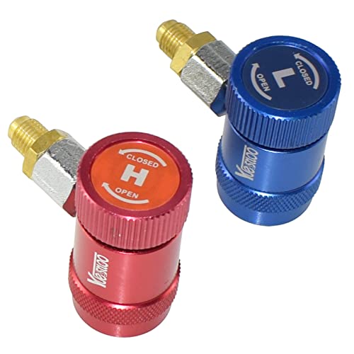 Yuesstloo R1234yf Quick Coupler, High & Low Pressure Couplers 2 Pack Set for Air Conditioning Evacuation Recharging, Adjustable R1234yf Quick Connect Adapters and AC Hose Fitting Connectors - Image 1