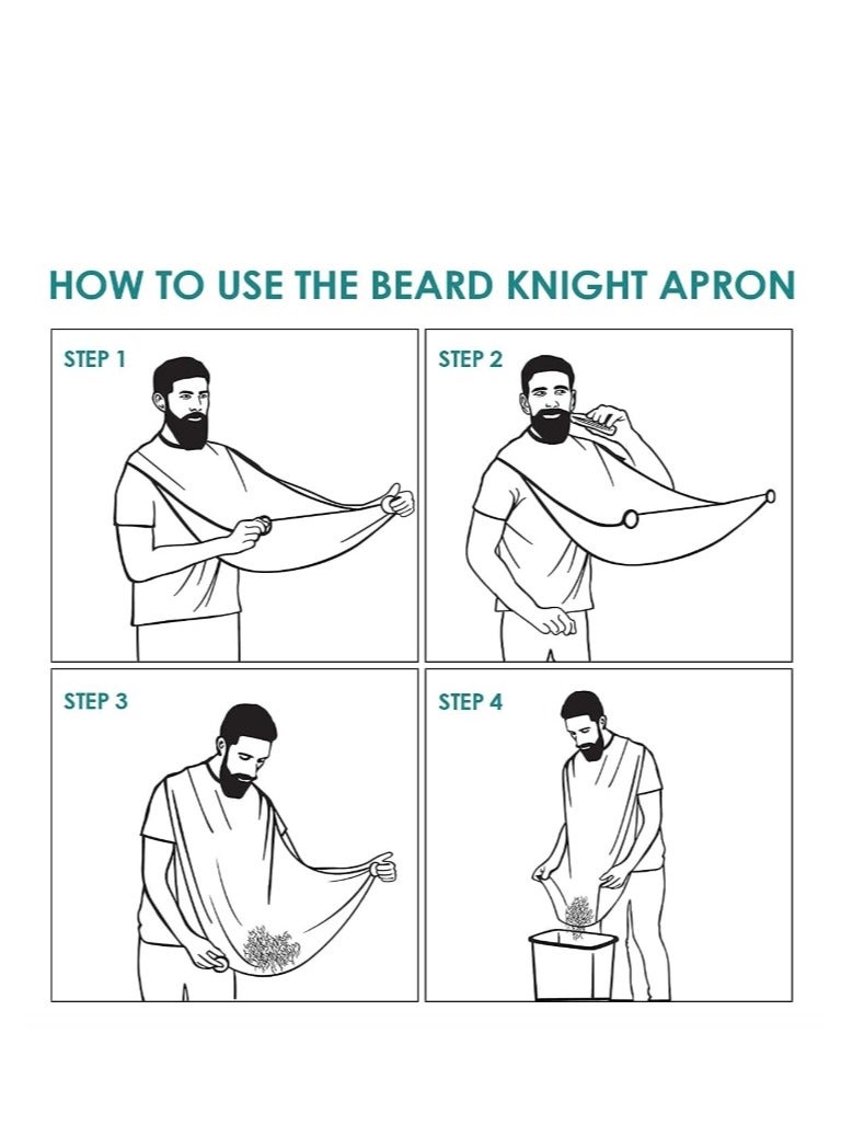 Beard Bib, Portable Beard Apron For Men, Beard Hair Catcher For Shaving Waterproof and Non-Stick Beard Cape Grooming Cloth Black