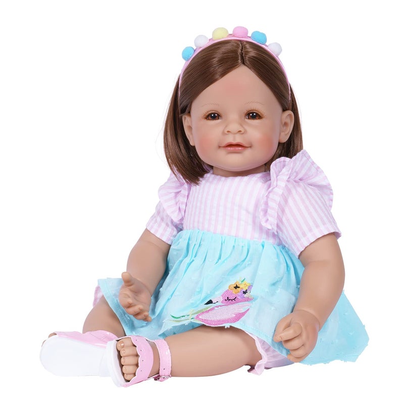 Adora Toddler Time Babies, 20" Premium Doll with Hand Painted Eyelashes and Face, Fresh Baby Powder Scent and Removable Clothing, Birthday Gift for Ages 6+ - Summer Flamingo - Image 1