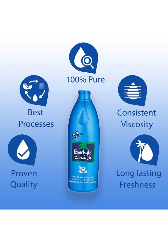 Parachute Pure Coconut Oil 450 ml  - Image 3