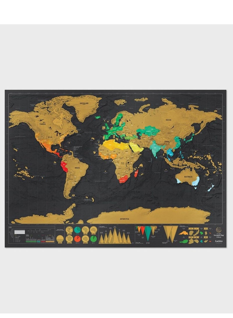 Cool Baby COOLBABY Poster Scratch-Off World Map Decal Luxury Scratch-Off Travel Map Designed For Travelers 82x60 cm  - Image 2