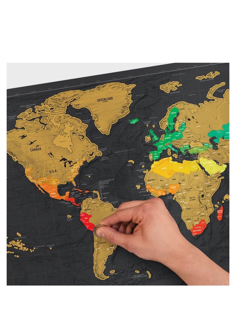 Cool Baby COOLBABY Poster Scratch-Off World Map Decal Luxury Scratch-Off Travel Map Designed For Travelers 82x60 cm  - Image 3
