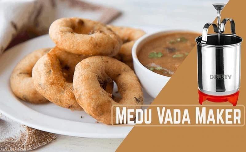 DRIXTY Perfectly Shaped and Crispy Mendu Vada Maker The Ultimate Medu Vada Maker Machine Medu Vada and Donut Maker Stainless Steel for Homemade Donuts and Medu Vadas - Image 5