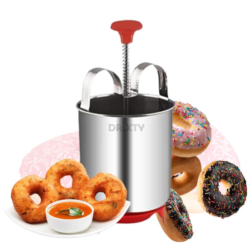 DRIXTY Perfectly Shaped and Crispy Mendu Vada Maker The Ultimate Medu Vada Maker Machine Medu Vada and Donut Maker Stainless Steel for Homemade Donuts and Medu Vadas - Image 1