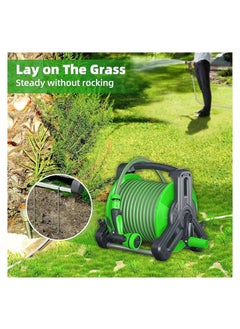XiuWoo Garden Hose Reel Set, 22M Wall Mount Water Hose Reel with Nozzle, for Garden Watering and Car Washing  - Image 3